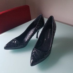 ENZO ANGIOLINI WOMEN'S SIZE 6.5 BLACK PATENT QUILTED LEATHER HIGH HEEL PUMPS NEW